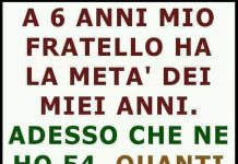 Quiz logico: quanti anni ha il fratello? indovinello logica